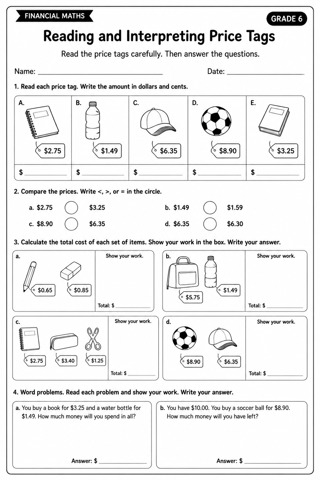 Reading and Interpreting Price Tags