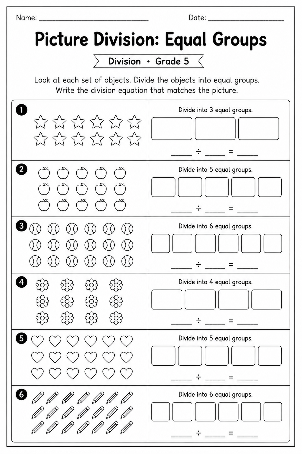 Picture Division: Equal Groups