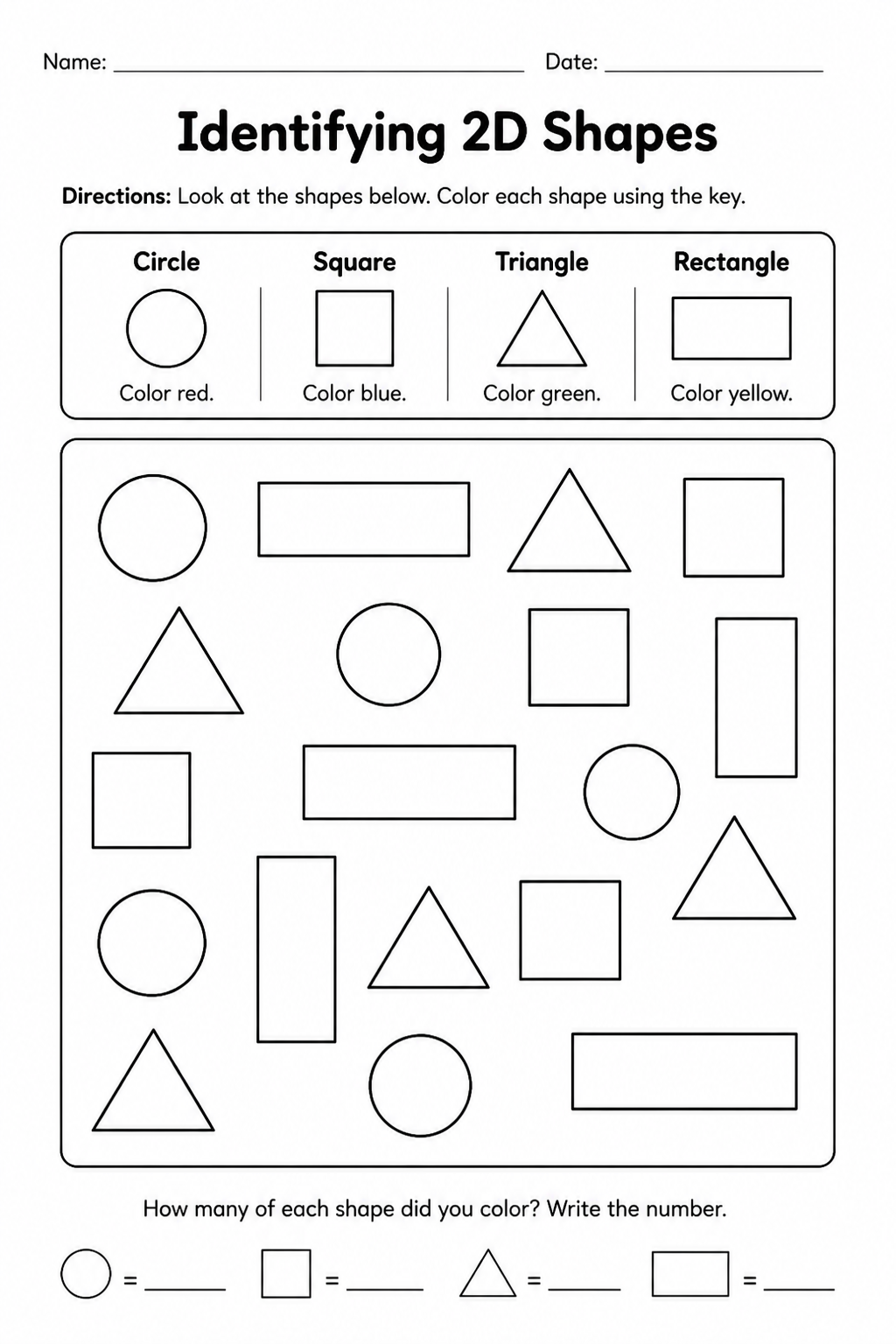 Identifying 2D Shapes