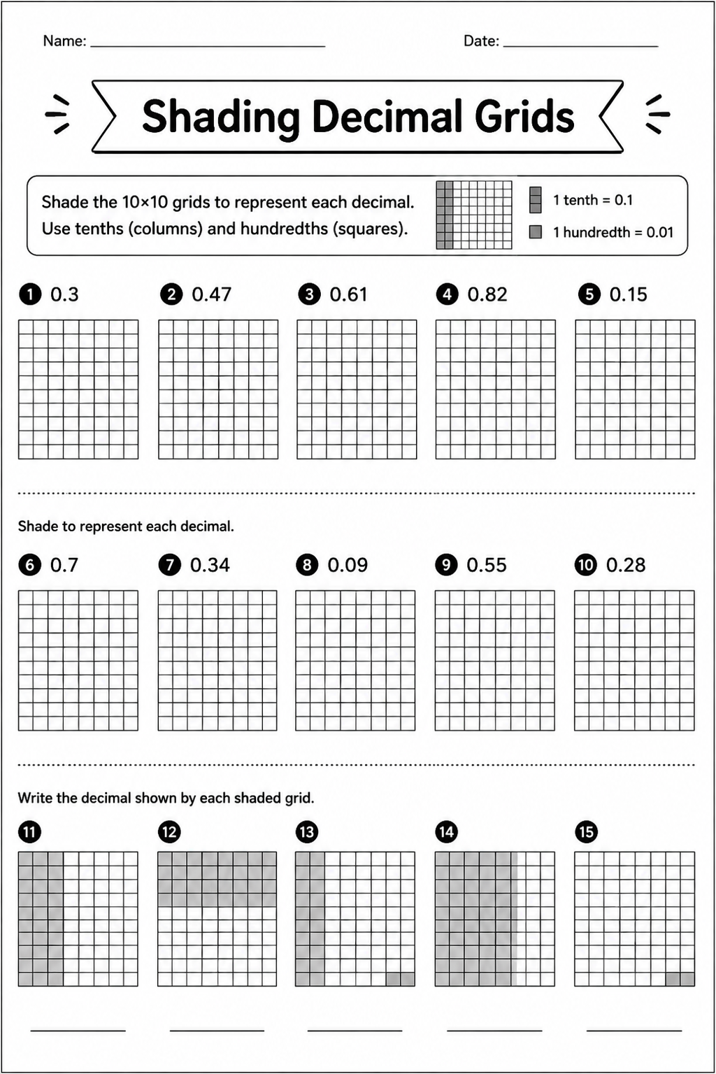 Shading Decimal Grids