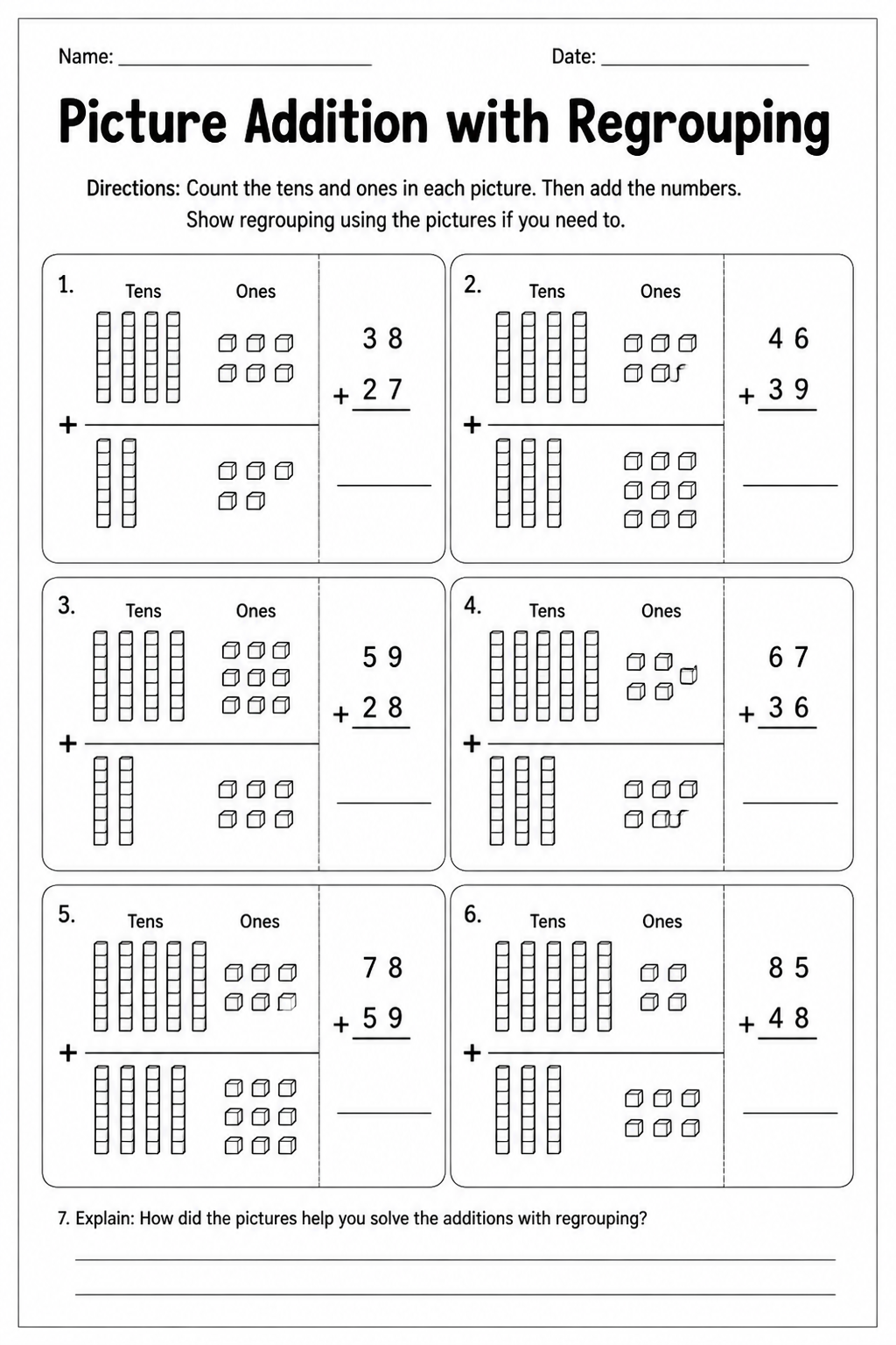 Picture Addition with Regrouping