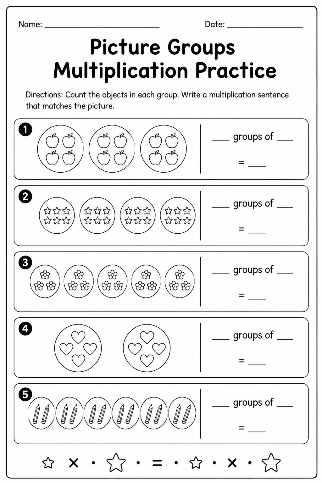 Picture Groups Multiplication Practice