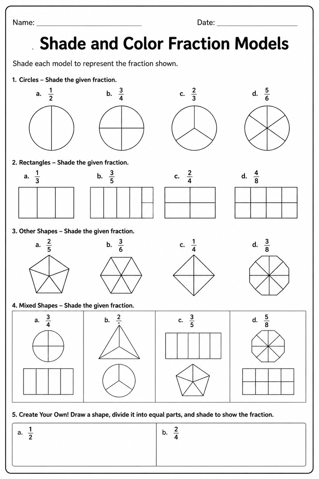 Shade and Color Fraction Models