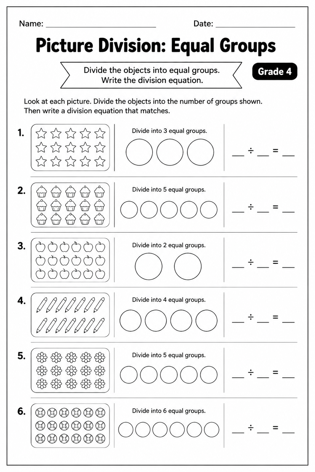 Picture Division: Equal Groups