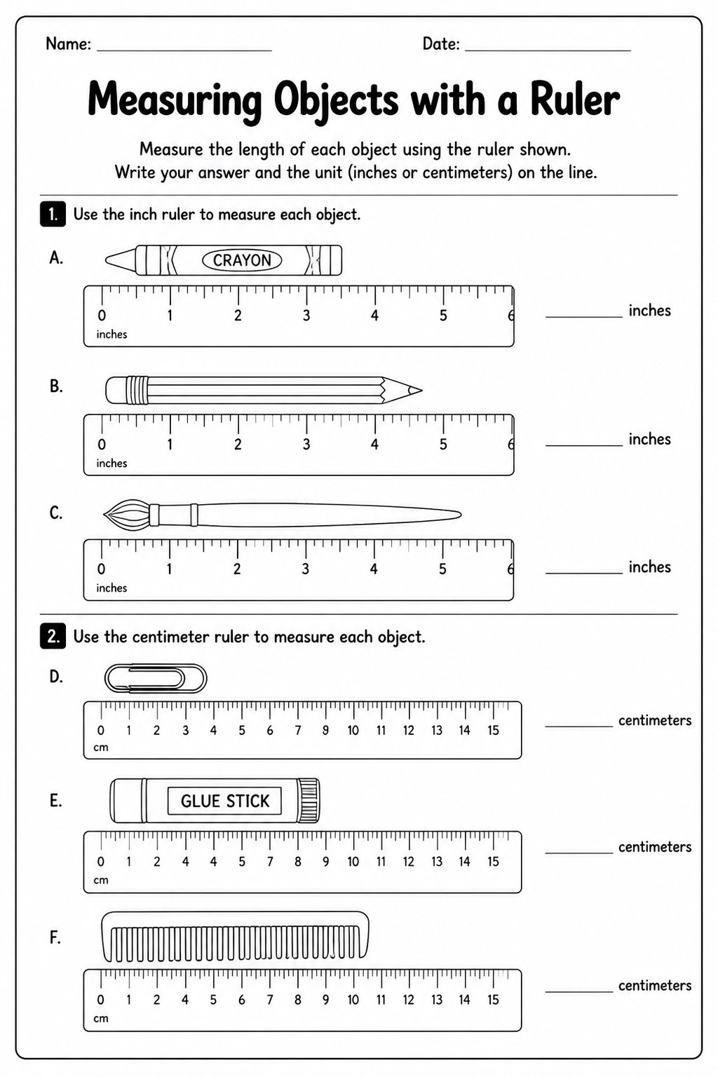 Measuring Objects with a Ruler