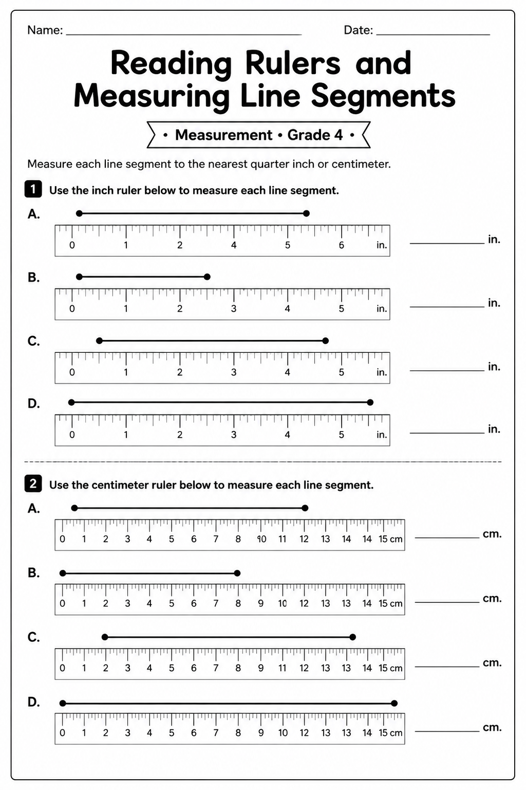 Reading Rulers and Measuring Line Segments